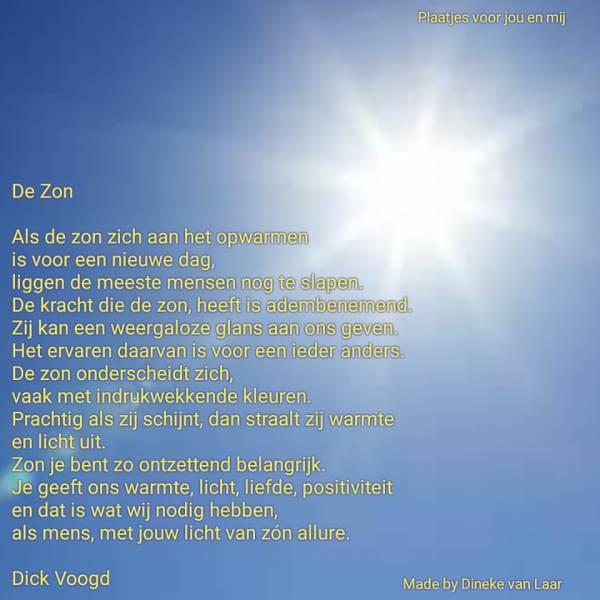 Gedicht Over De Zon De zon - gedicht door djdick